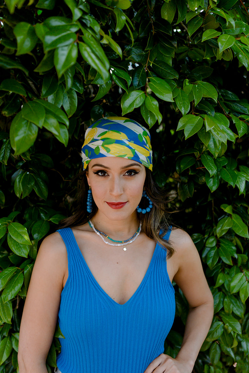 Carly Beaded Earrings-Capri Blue