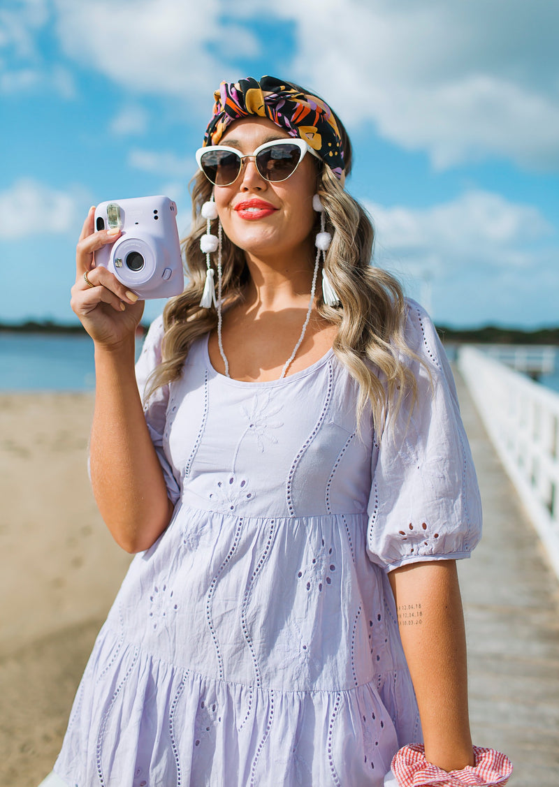 Poppy Pom Pom Glasses Chain- White