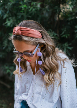 Poppy Pom Pom Glasses Chain- Lilac