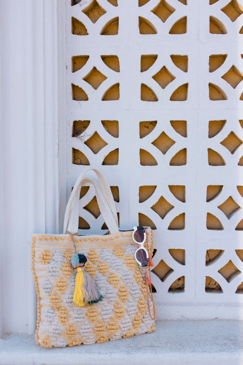 Hand Loomed Chiggi Tote-lemon