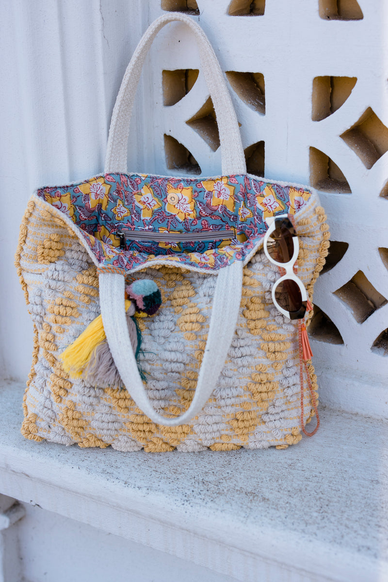 Hand Loomed Chiggi Tote-lemon