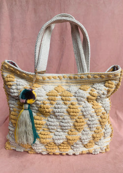 Hand Loomed Chiggi Tote-lemon