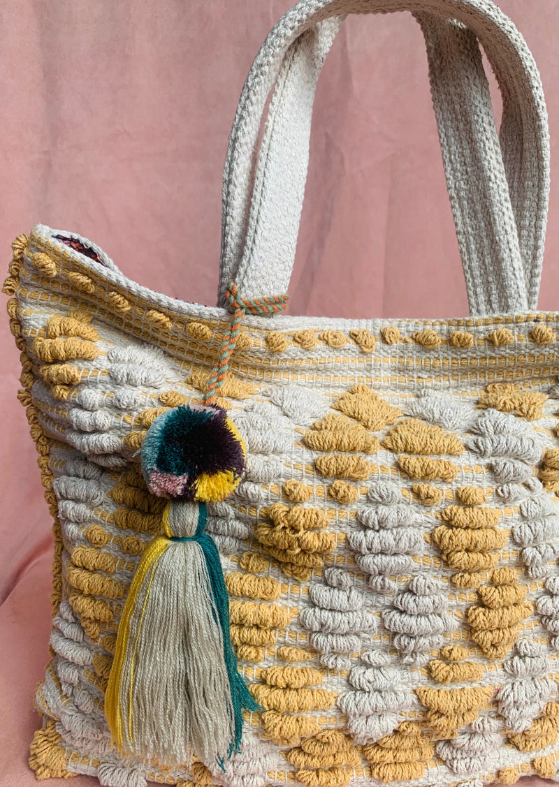 Hand Loomed Chiggi Tote-lemon